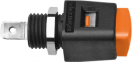 Quick pressure clamp, 12.5 mm, orange, 33 VAC/70 VDC, 16 A, faston plug, nickel-plated, ESD 498 / OR