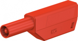 4 mm plug, screw connection, 0.75-2.5 mm², CAT II, red, 22.2656-22