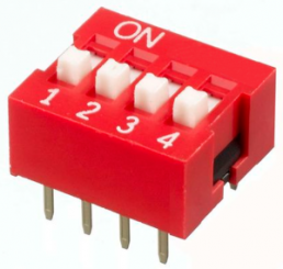 DIP switche, Off-On, 3 pole, straight, 25 mA/24 VDC, NDS-03V