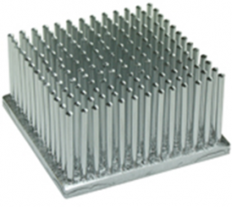 Pin heatsink, 50 x 50 x 25 mm, 2.4 to 0.5 K/W, natural aluminum