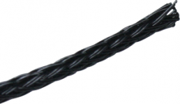 Plastic braided sleeve, range 2-6 mm, black, halogen free, -50 to 130 °C