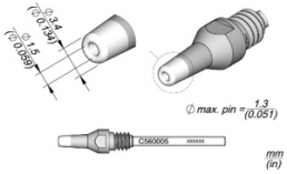 Desoldering nozzle, Chisel shaped, Ø 3.4 mm, (L) 58 mm, C560005