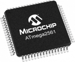AVR microcontroller, 8 bit, 16 MHz, TQFP-64, ATMEGA2561-16AU