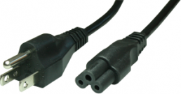 Device connection line, North America, plug type B, straight on C5 jack, straight, SVT 3 x AWG 18, black, 1.8 m