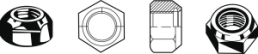 Hexagon lock nut, M8, W 13 mm, H 8 mm, steel, galvanized, DIN 985N, 098500080Z