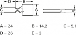 PTC fuse, self-resetting, radial, 30 V (DC), 40 A, 2.2 A (trip), 1.1 A (hold), 30R110UU