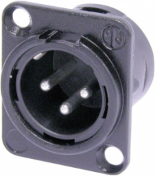 XLR panel plug, 3 pole, silver-plated, metal, NC3MD-L-BAG-1