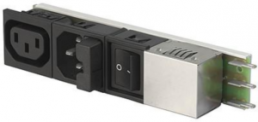 IEC plug C14, 50 to 60 Hz, 1 A, 250 VAC, 2 W, 11 mH, solder connection, 5424.1151.201