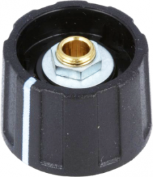 Rotary knob, 6 mm, plastic, black, Ø 23 mm, H 15 mm, A2623060