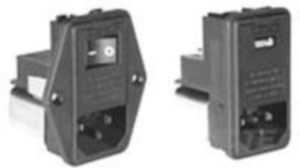 IEC plug C14, 6 A, 120/240 VAC, faston plug 2.8 mm, 2-6609122-2