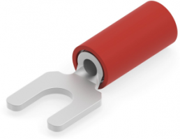 Insulated forked cable lug, 0.3-1.42 mm², AWG 22, M3.5, red