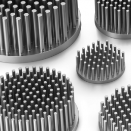 Pin heatsink, 32.5 x 50 mm, 6.6 to 1.1 K/W, natural aluminum