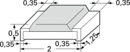 Resistor, thick film, SMD 0805 (2012), 33 mΩ, 0.25 W, ±1 %, RL0805FR-7W0R033L