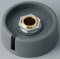 Rotary knob, 8 mm, plastic, gray, Ø 40 mm, H 16 mm, A3040088
