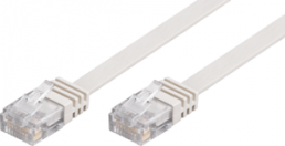 Patch cable, RJ45 plug, straight to RJ45 plug, straight, Cat 5e, U/UTP, PVC, 1 m, white