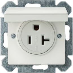 NEMA socket outlet with hinged cover, white, 20 A/250 V, IP20, 5UB1535