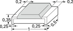 Resistor, thick film, SMD 0402 (1005), 0 Ω, 0.063 W, ±5 %, RC0402JR-070R0L