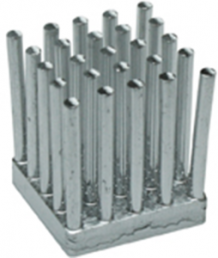 Pin heatsink, 17.3 x 17.3 x 20 mm, 7.89 to 2.5 K/W, natural aluminum