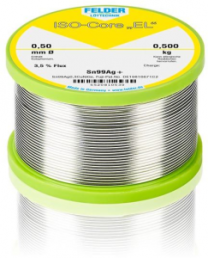 Solder wire, lead-free, Sn99Ag0.3Cu0.7NiGe, Ø 0.5 mm, 250 g