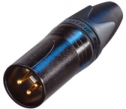 XLR plug, 3 pole, gold-plated, 2.5 mm², AWG 14, metal, NC3MXX-B