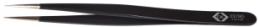 ESD precision tweezers, uninsulated, antimagnetic, stainless steel, 120 mm, T2379D