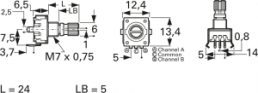 Incremental encoder, 5 V, impulses 24, PEC11R-4215K-N0024