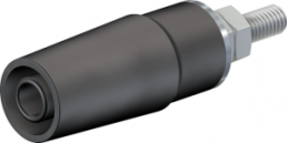 4 mm socket, screw connection, mounting Ø 8 mm, CAT II, black, 49.7042-21